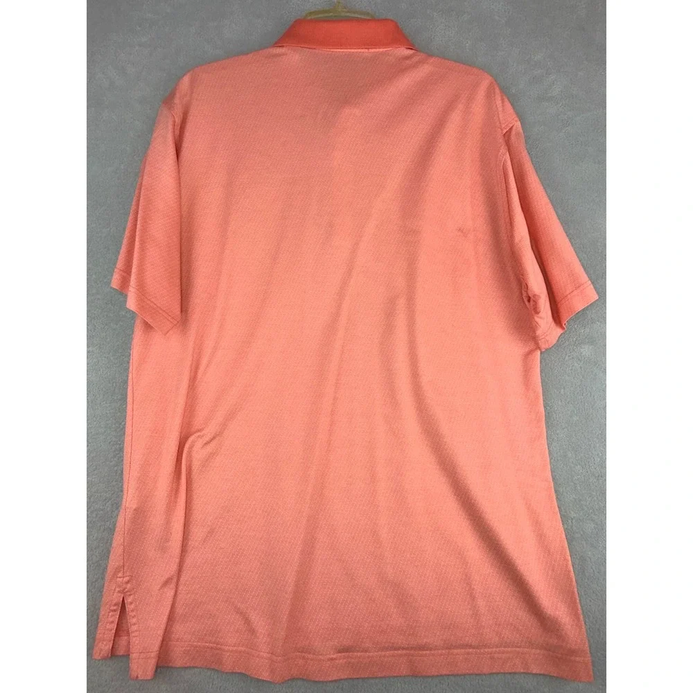 Augusta Country Club Mens Medium Coral Pink Mercerized Cotton Polo Shirt Logo